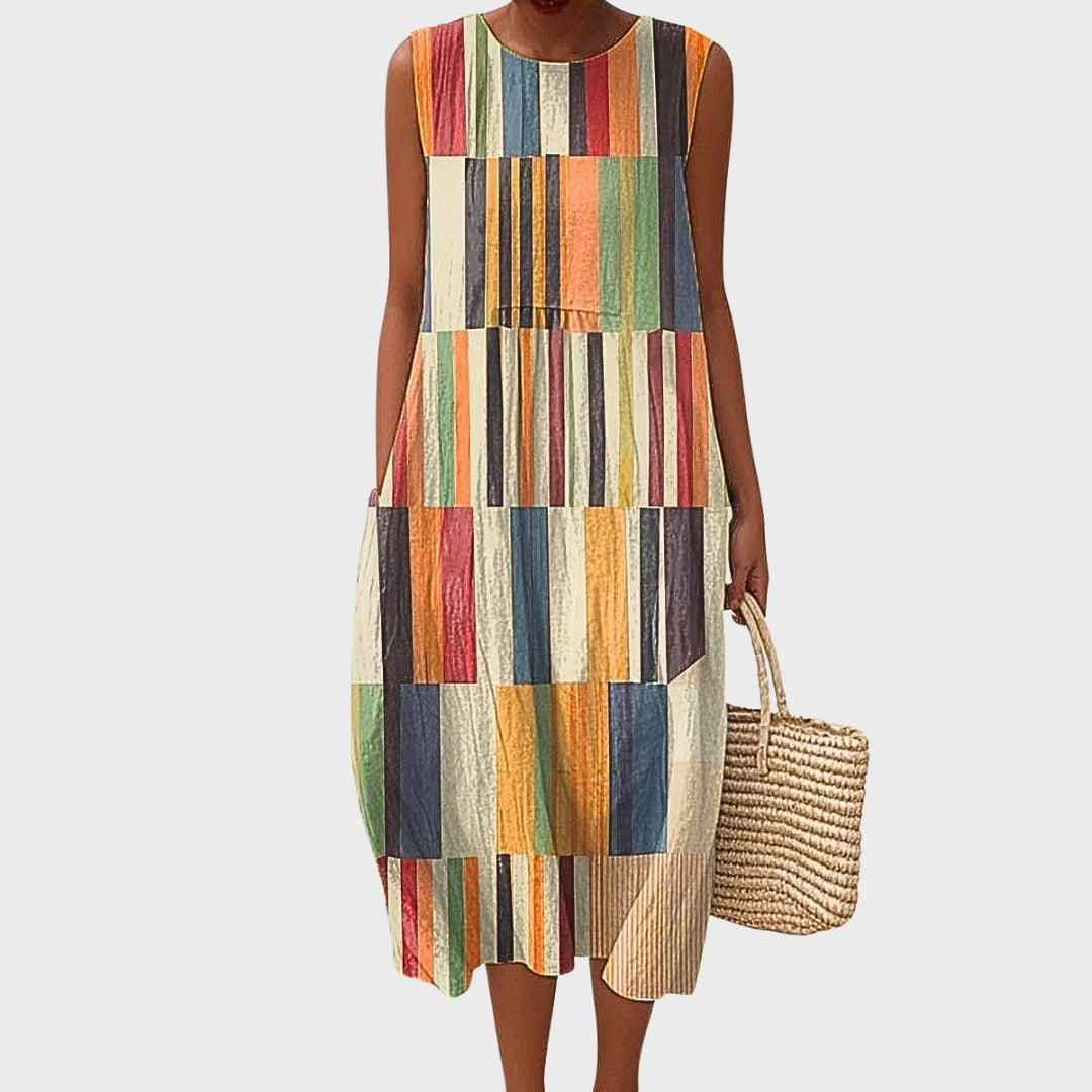 Stela - Geometric Cotton Dress