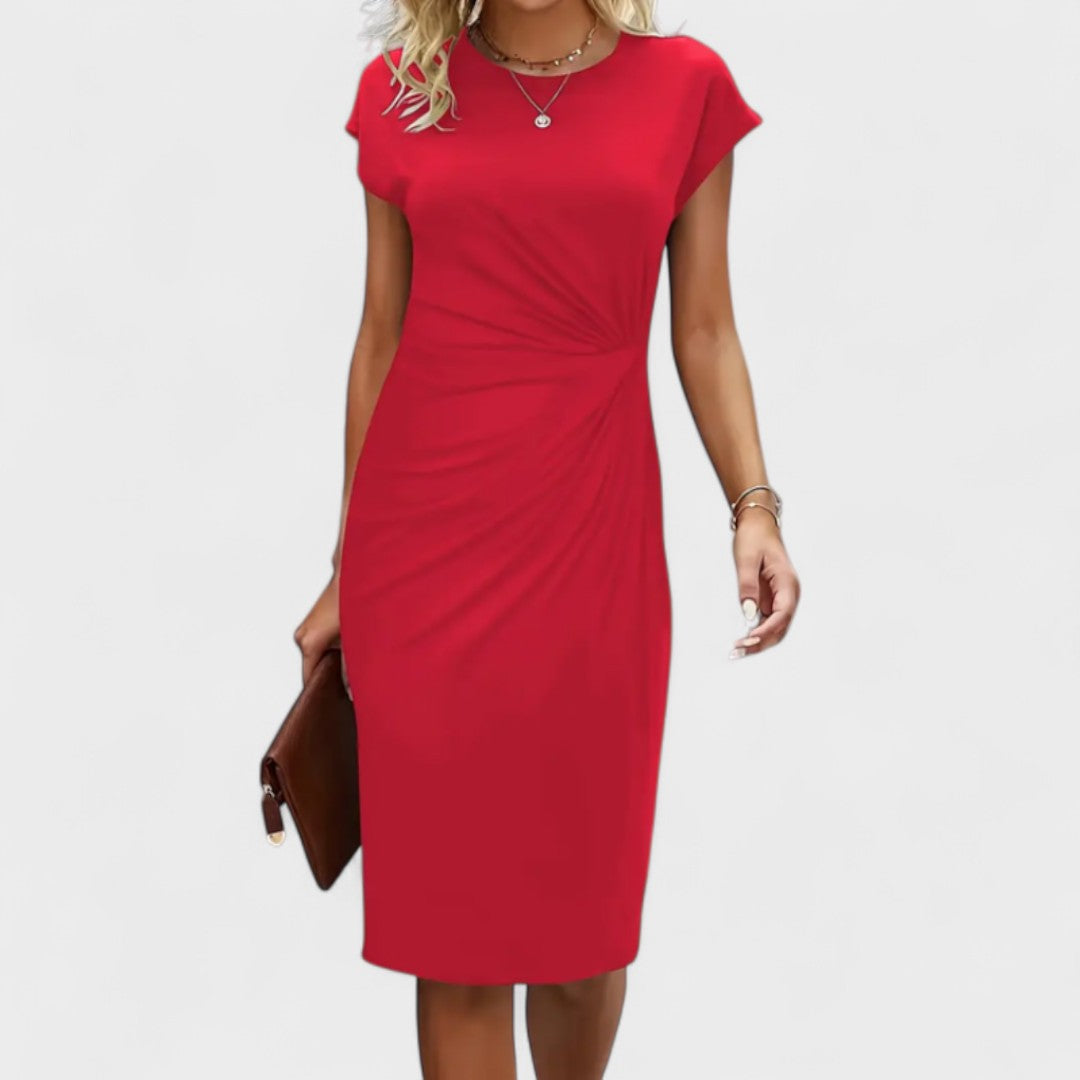 Elvira - Elegantna obleka s kratkimi rokavi