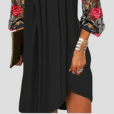 Laura - Elegantna Mini Obleka z Prosojnimi Rokavi