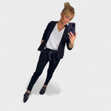 Karolina Prilagojen Set z Mehkim Blejzerjem in Hlačami