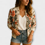 Kaelin - Eleganten Bomber Jakna z Rožami