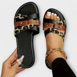Marinka - Leopard Print Cross-Strap Sandals