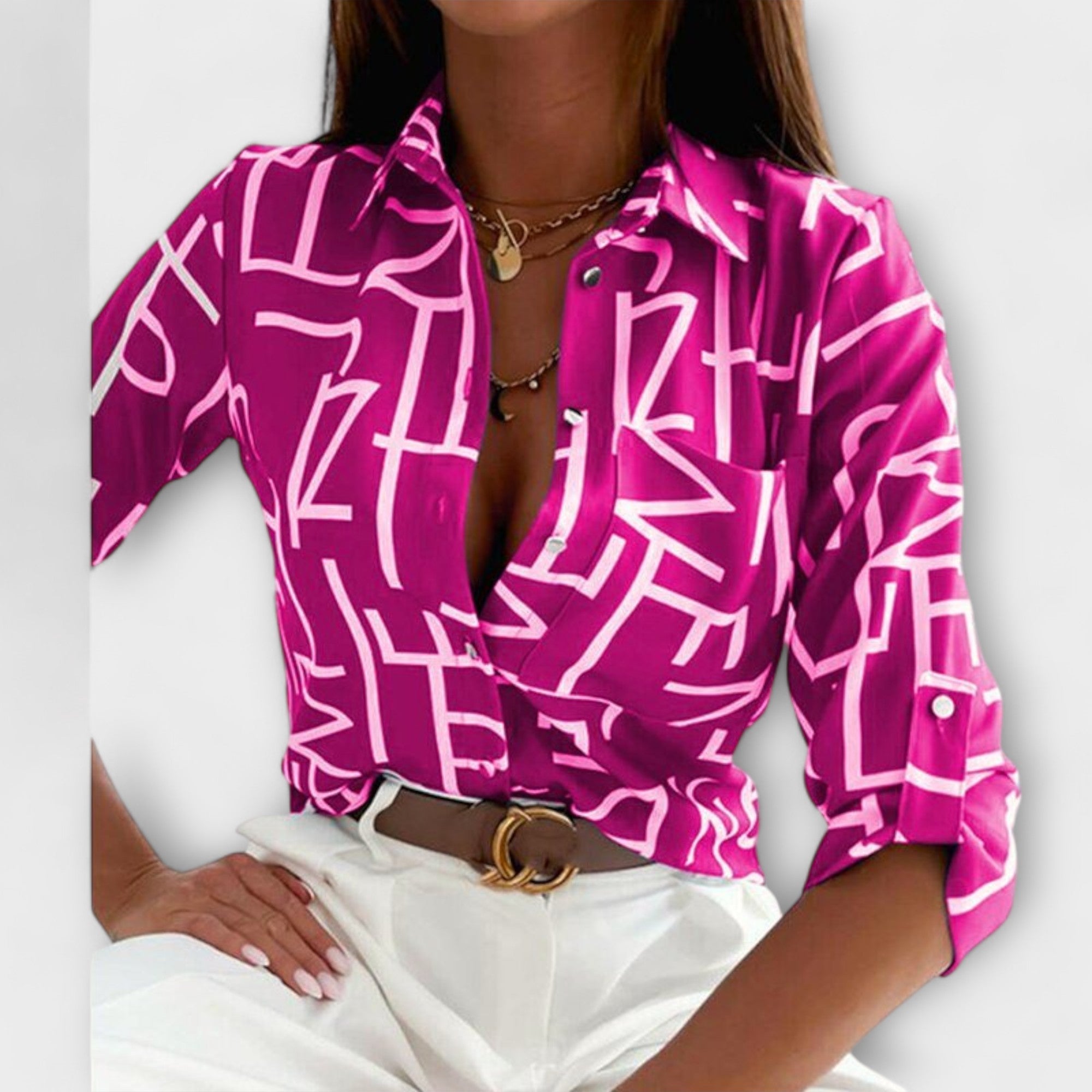 Ljubomira – Elegantna Geometrijska Bluza